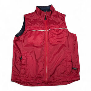 Vintage Gap Vest Adult SMALL Red Windbreaker Shell Piping Vented Mesh 90s